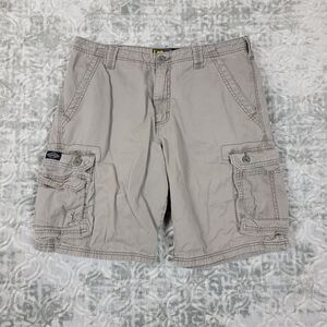 Lee Shorts Mens 34 Gray Cargo Utility Outdoors Hiking Baggy Skate 10" inseam